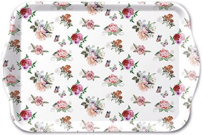 1 persoons tray - 1 persoons dienblad - melamine - Charlotte - bloemen - vlinders - Ambiente