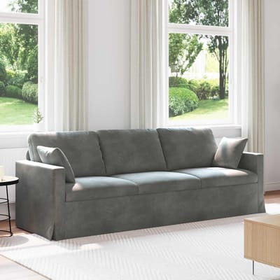 vidaXL - Bank - Donkergrijs - 228 - x - 78 - x - 80 - cm - Fluweel