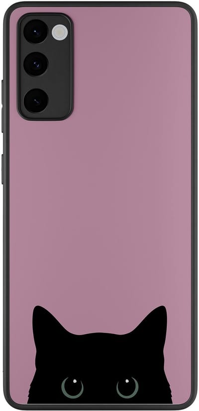 Hoesje geschikt voor Samsung Galaxy S20 FE - Zwarte kat - TPU Hard Case Backcover - Roze - Mooie Telefoonhoesjes