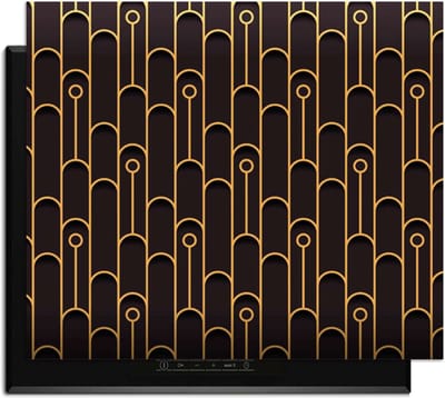 KitchenArt - Golden Arc – Inductie Beschermer - 65x52 cm - Kookplaat Beschermer - Luxe Afdekplaat Inductieplaat - Anti-slip & Oprolbaar - Beschermmat Inductiekookplaat