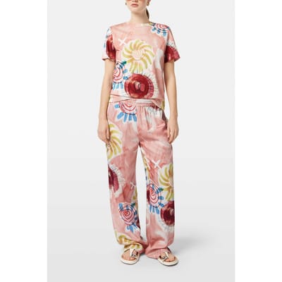 Scotch & Soda All Over Printed Regular Fit T-shirt Inky Sun Linen Taglia: XS | Pantaloni da completo Outlet | Donna | Bianco