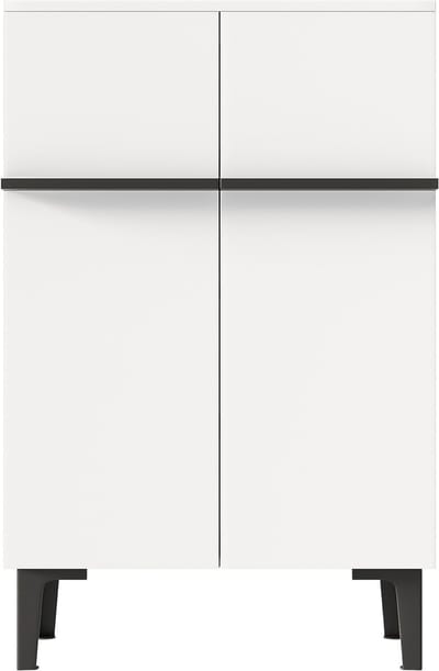 Moderne schoenenkast met dubbele deuren, veel opbergruimte en verstelbare planken – Praktische opbergkast voor de hal, ruimtebesparend ontwerp 95×60×34,5 cm
