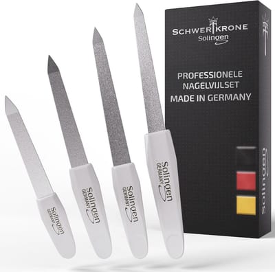 Nagelvijl Set van 4 - Saffier Nagelvijlen in Verschillende Maten voor Manicure en Pedicure
