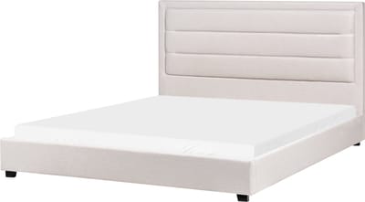 ROUEN - Bed - Lichtbeige - 180 x 200 cm - Polyester