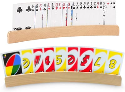 Card Holders voor Kinderen en Volwassenen, Houten Speelkaarthouder, Handenvrije Pokerstand, 33 cm, Geschikt voor Senioren en Gehandicapten