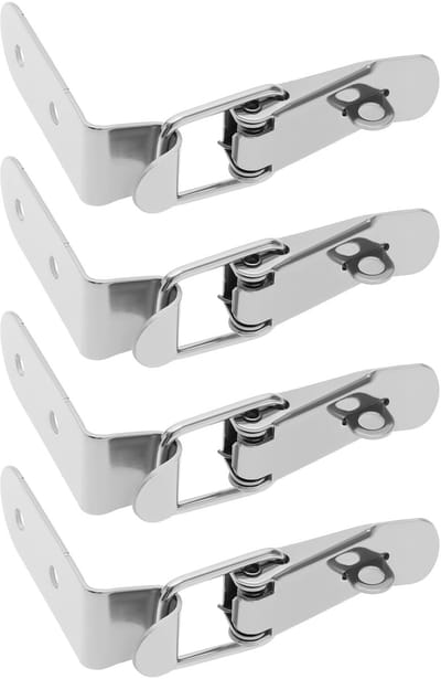 Dailygoods- Deurslot 4x Vergrendelingsbouten - Haakse Deurslot - Veiligheidsslot - Roestvrij Staal - Zilver - Duurzaam Gebruik - Haakslot
