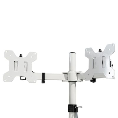 Monitor Arm Universeel 2 schermen Wit - VESA 75x75 - VESA 100x100 - Kantelbaar en zwenkbaar - Monitoren aan bureau of tafel