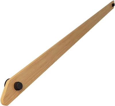 Houten Trapleuning - Muurbeugel Set - Veiligheid Binnen - Massief Hout & IJzer - 6.5cm Muurafstand - Natuurlijk Hout