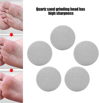 Extra Grove Eelt Remover Rollers voor Dode Huid - Set van 5 Stuks - Voet Slijpkop Tool met Vervangende Rollers - Hard Skin Remover - Voet Bestanden - Grijs