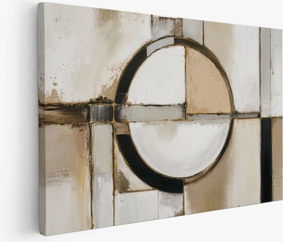 Saammp Muurcirkel Hout - Kleurrijk Bloemenboeket - Natuur - Abstract - Ø 90 - Wandcirkel - Wanddecoratie Cirkel - Muurdecoratie Woonkamer - Kantoor Decoratie