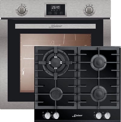 Kaiser - inbouwoven - EG 6372 - incl gaskookplaat - KCG 6380 60cm - gaskookplaat - 60cm - inbouwgasoven met 1-voudige telescoopgeleider - zelfreinigend - 79L
