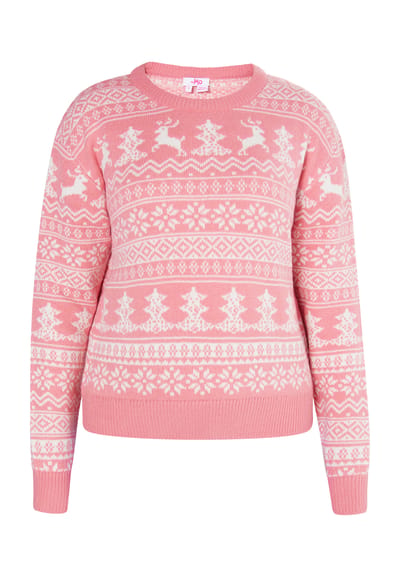 Mymo Kersttrui Dames roze wit