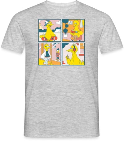 Sesamstraat Bibo Striptegels T-Shirt Heren