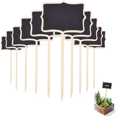 Set van 25 plantenlabels van hout in zwart – Ideaal voor tuin- en balkondecoratie