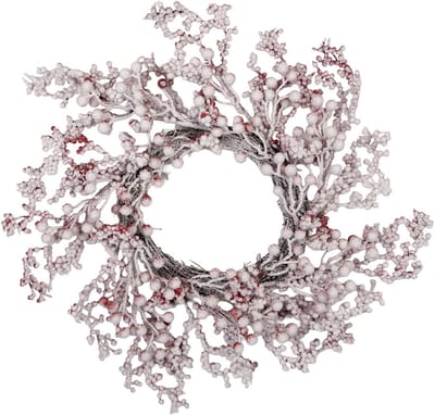 Clayre & Eef Krans Ø 55 cm Wit Rood Kunststof