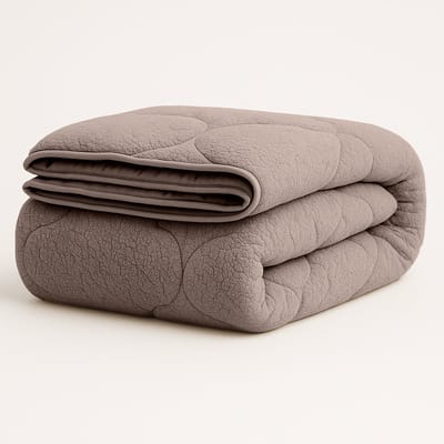 Y-NOT - Teddy Dekbed Zonder Overtrek 240x200 - All Season - Zacht & Wasbaar - Taupe
