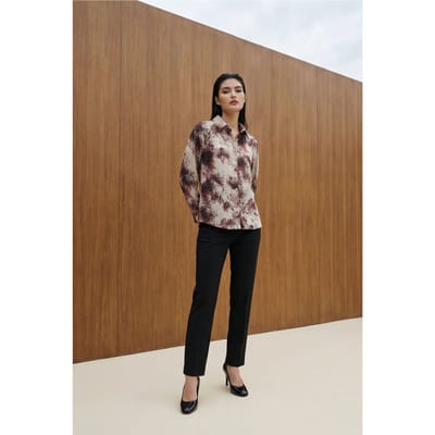 Slangenprint Satijnen Geweven Shirt