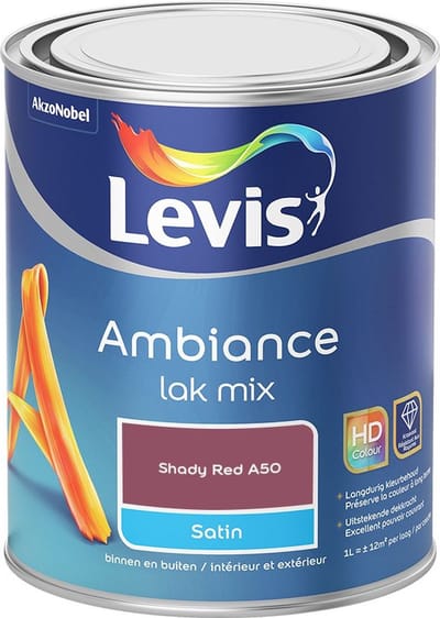 Levis - Ambiance Lak Satin Mix - Shady Red A50 - Mengverf - 1 L