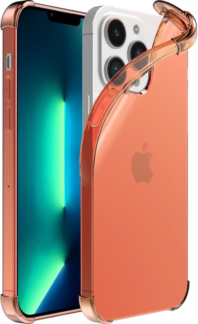 Smartphonica iPhone 13 Pro transparant shockproof siliconen hoesje met stootrand - Rood geschikt voor iPhone 13 Pro