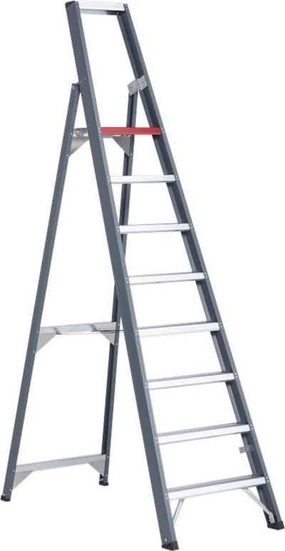 Altrex Falco 8 treeds - Enkel oploopbare industrietrap - Werkhoogte 3.90m opberghoogte 2.69m