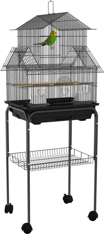 PawHut Vogelkooi - Staal - 50,5x41x121cm - Zwart