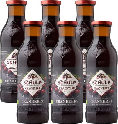 Schulp Cranberrysap Puur Krachtsap Biologisch 6 x 0,75 liter