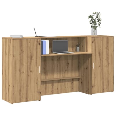 vidaXL - Receptiebalie - 200x50x103,5cm - bewerkt - hout - artisanaal - eikenkleur