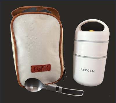 Afecto lunchpot + tas + opvouwbare lepel - Lunchbox - Lunchpot to go