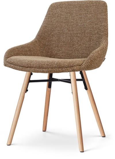 Nolon Nena-Isa Eetkamerstoel bruin blend - houten onderstel - scandinavisch - houten poten - armstoel