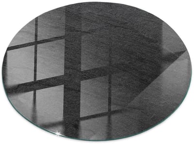 Tulup Tafelblad Glas - Natuursteen Textuur Glasplaat Tafel - 50 cm - Zwart Veiligheidsglas - Rond Tafelblad Glas - Glazen Tafelblad voor de Woonkamer - Glazen Tafelblad
