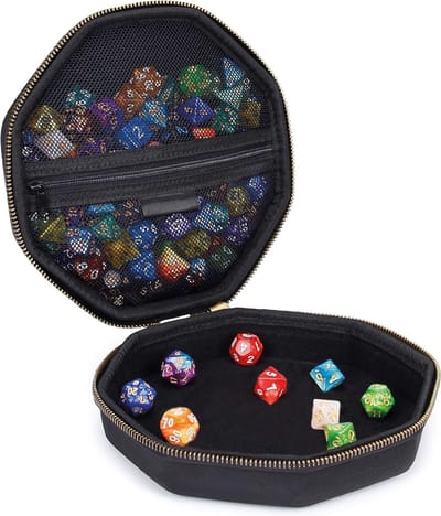 Lapi Toys - Dobbelsteenbak - Pitjesbak - Dobbelbak - Dice tray - Dungeons and Dragons dice box - DnD dice storage - D&D bewaardoos - Dice box - Dobbelstenen bewaren - Tot 150 dobbelstenen -19.5 x 19.5 x 19.5 cm- Katoen - Zwart