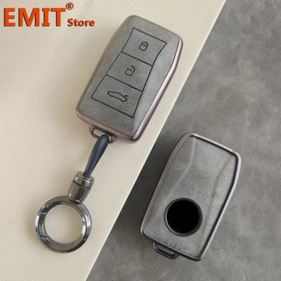 Porte-clés de voiture pour Lotus Emira Smart Keyless Télécommande Housse de Protection Sac Coque Porte-clés Anneau Support Étui Accessoires Auto Keyfob fit for Lotus gray