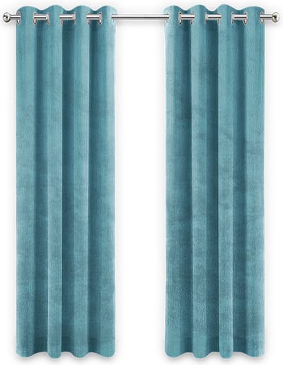 LW collection - gordijnen - kant en klaar - fluweel - verduisterend - turquoise blauw velvet - 290x270cm