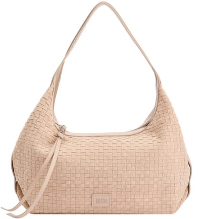 FREDsBRUDER Leren Schoudertas Weave Harmony Shoulderbag Stone Oud roze