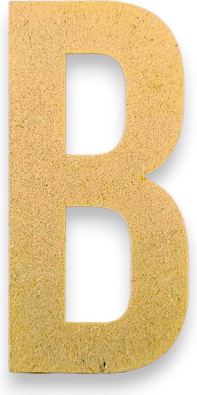 MGM Trading - B - Letters en Cijfers van MDF - 10 cm hoog - 9MM Dik - Beige - Laser gesneden - Per Stuk
