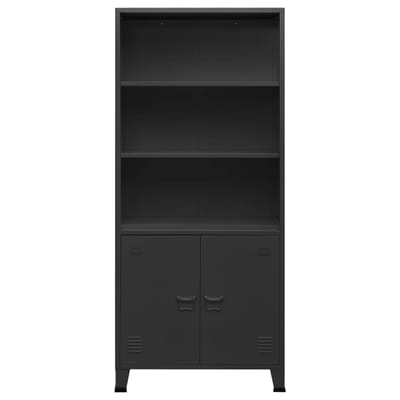 vidaXL - Boekenkast - industrieel - 80x32x180 - cm - staal - antracietkleurig