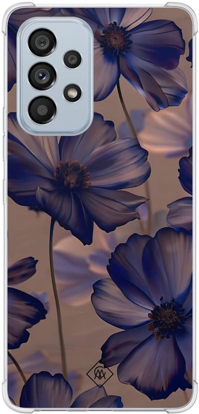 Casimoda® hoesje - Geschikt voor Samsung Galaxy A53 - Twilight Petals - Shockproof case - Extra sterk - Siliconen/TPU - Paars, Transparant