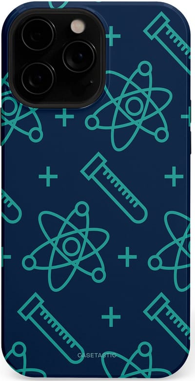 Casetastic hoesje geschikt voor Apple iPhone 13 Pro Max - MagSafe - Dubbellaagse bescherming - Atomen Creaties - Fashion Case - Donkerblauw Turquoise