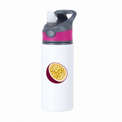 Hacebo® - passievrucht waterfles met rietje roze - Fruitschaal - Fruit liefhebbers - Zuidvrucht - gezond eten - water fles - 650ML
