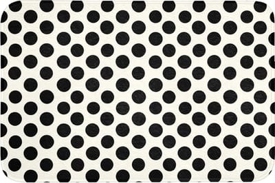Badmat 90x60 cm - Antislip - Klassiek - Stippen - Zwart - Badmatten voor badkamer - Badkamermat - Douchemat - Badkamer mat