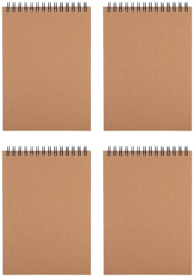 Notitieblokken Set - Schrijfblokken Agenda - Notities Maken - Kraft Papieren Hoezen - 5 x 7 Inch - Bruin