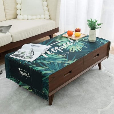Tafelkleed Beschermer - Tafelhoes Katoen Linnen - Eettafel Decoratie - Met Opbergvak - 150 x 50 cm - H
