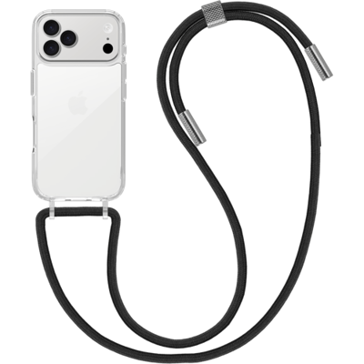 ShieldCase shockproof hoesje met koord geschikt voor iPhone 17 Pro (transparant) – sterke case met valbescherming, draagkoord en dunne pasvorm