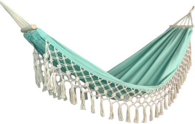 Hangmat van Zeildoek - Reishangmat Luie Stoel - Buiten Ontspannen - Dicht Geweven Katoen - 200 x 100 cm - Beige