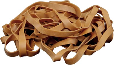 1 kg - Elastiek - naturel - diameter 100mm - breedte 12mm - in zak - ca 165 stuks