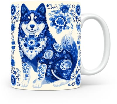 Mok Husky Beker voor koffie of tas voor thee, cadeau voor dierenliefhebbers, moeder, vader, collega, vriend, vriendin, kantoor, opa, oma, hond, kerst, sinterklaas, verjaardag