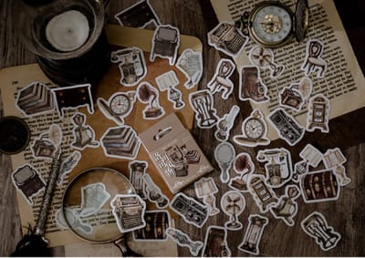 Vintage Rococo & Victoriaans Stickers 46 stickers – Bullet Journal, Planner & Scrapbook Stickers – Sinterklaas & Kerstcadeau – Schoencadeau – Cadeaus onder €5
