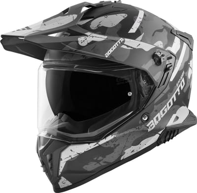 Bogotto FG-601 Sniper Zwart Grijs Fiberglas Enduro Helm - Helm