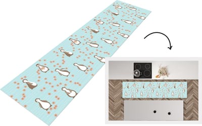 Keukenloper - Loper keuken - Bloemen - Design - Pinguïn - 200x50 cm - Keukenloper vinyl