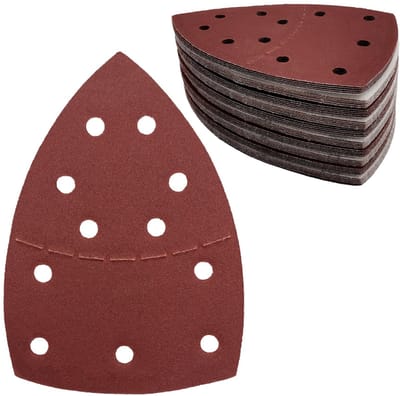 Dailygoods- Schuurpapier Set 50 Stuks - Driehoekig - 11-Gaats - Korrelgrootte 40/60/80/120/180/240 - Aluminiumoxide - Antistatisch - Schuurpads